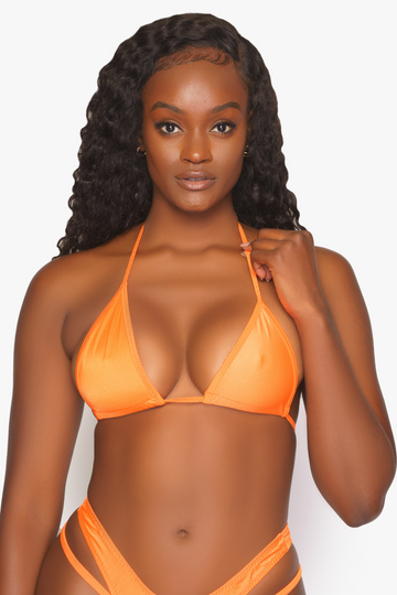 Top de bikini de triángulo naranja